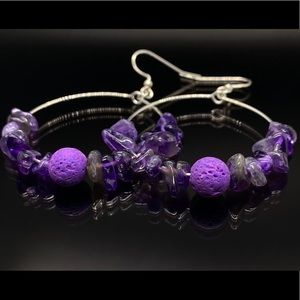Purple Lava with amethyst earring